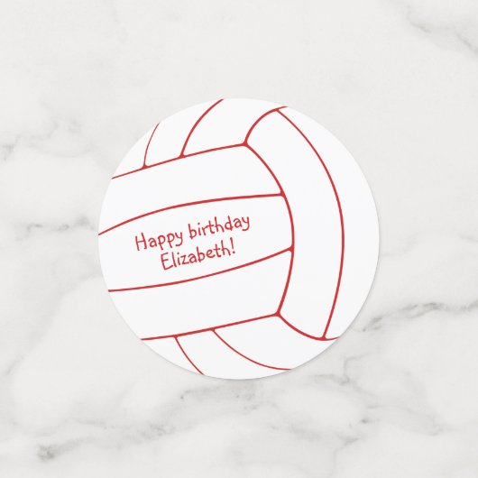 ELK aangepast volleybalfeest- of teamfeest Confetti (Kleine voorkant)