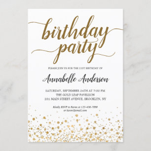 Elk 'Age Birthday Moderne Gold Confetti Stippen Sc Kaart