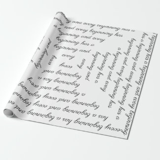 "Elk begin heeft een begin" Wrapping Paper Cadeaupapier
