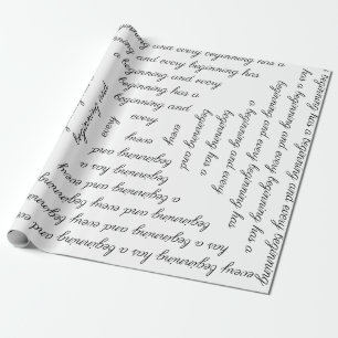 "Elk begin heeft een begin" Wrapping Paper Cadeaupapier