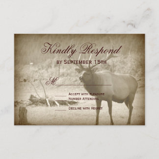 Elk Big Game Wildlife Antlers bruiloft RSVP-kaarte RSVP Kaartje