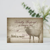 Elk Big Game Wildlife Antlers bruiloft RSVP-kaarte RSVP Kaartje (Staand voorkant)