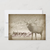 Elk Big Game Wildlife Antlers bruiloft RSVP-kaarte RSVP Kaartje (Achterkant)