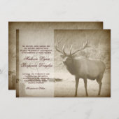 Elk Big Game Wildlife Antlers Wedding Invitaties Kaart (Voorkant / Achterkant)