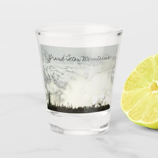 Elk bij Grand Teton National Park Fotografie Shot Glas (Voorkant)