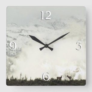 Elk bij Grand Teton National Park Fotografie Vierkante Klok