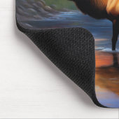 Elk bij Mountain Stream Prachtig Schilderij Muismat (Hoek)