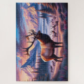 Elk bij Sunrise, Mountains, Wildlife Legpuzzel (Verticaal)