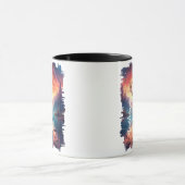 Elk bij Sunset Mountain Lake Reflection Mok (Midden)