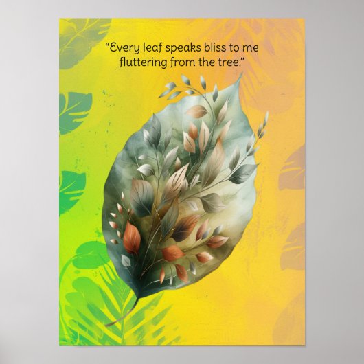 Elk blad spreekt gelukzaligheid groen gebladerte l poster (Voorkant)