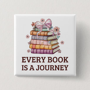 Elk boek is een reis   English Teacher Gift Vierkante Button 5,1 Cm