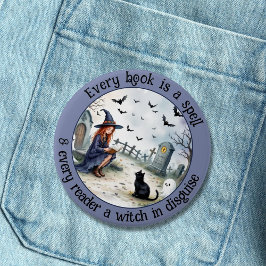 Elk boek is een spreuk ronde button 7,6 cm