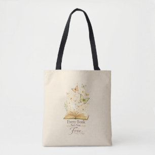 Elk Boek Maakt Je Vrij Vlinder voor Boekliefhebb Tote Bag