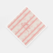 Elk Bos en streep in koraal met personalisering Servet (Hoek)