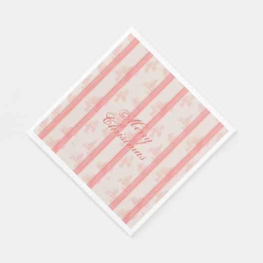 Elk Bos en streep in koraal met personalisering Servet (Hoek)