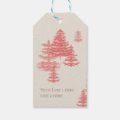 Elk Bos French Toile in Red met Personalisatie Cadeaulabel (Achterkant)