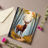 Elk bos watercolor landschap schilderen kaart