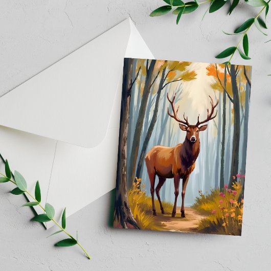 Elk bos watercolor landschap schilderen kaart