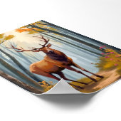 Elk bos watercolor landschapskunst poster (Hoek)