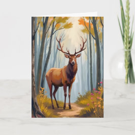 Elk bos waterverf landschap kaart