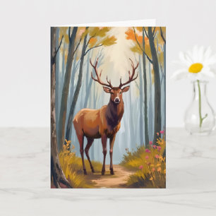 Elk bos waterverf landschap kaart