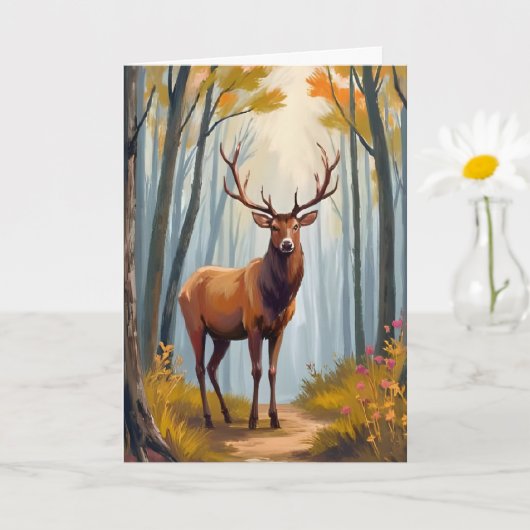 Elk bos waterverf landschap kaart (Kleine Plant)