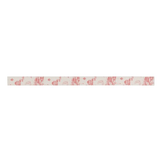 Elk Bossen French Toile Kerstkerst  Grosgrain Lint (Voorkant)