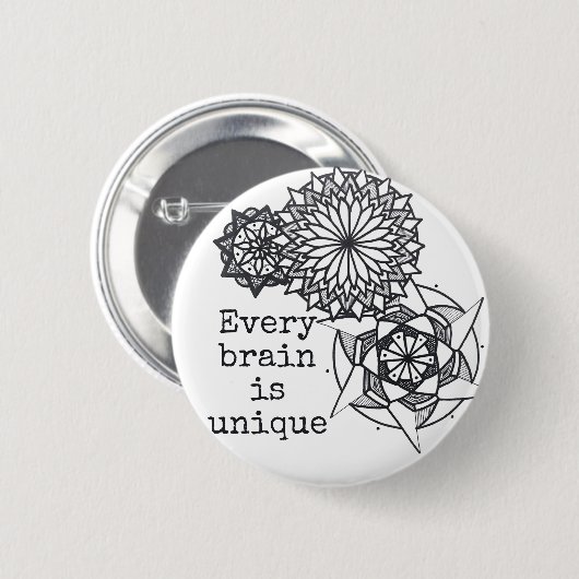 Elk brein is uniek insigne/knopontwerp ronde button 5,7 cm (Voorkant /achterkant)