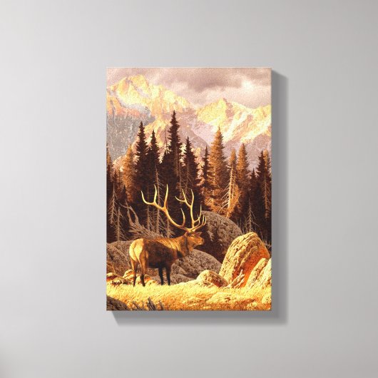 Elk Bull Canvas Afdruk (Voorkant)