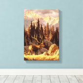 Elk Bull Canvas Afdruk (Insitu (Houten vloer))