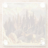 Elk Bull Glazen Onderzetter (Achterkant)