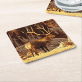 Elk Bull Kartonnen Onderzetters (Schuin)