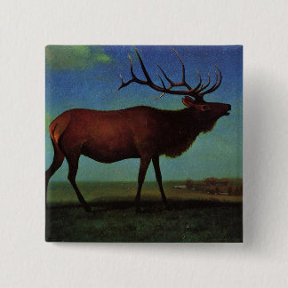 Elk by Albert Bierstadt Vierkante Button 5,1 Cm