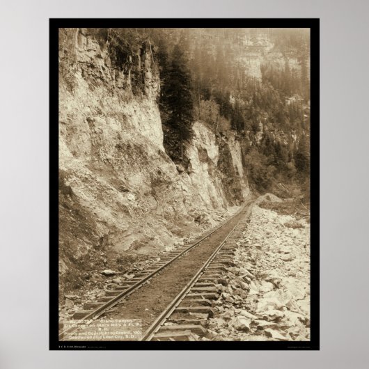 Elk Canyon op Fort Pierre Railroad SD 1890 Poster (Voorkant)
