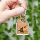 Elk (Cervus Elephus) Resting In Meadow Grass Sleutelhanger (Hand)