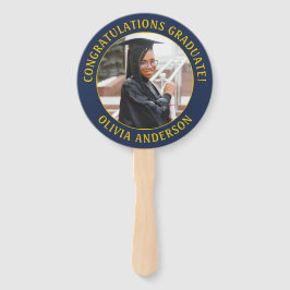 Elk citaat 2 Foto marineblauw goudgeel Afstuderen Handwaaier