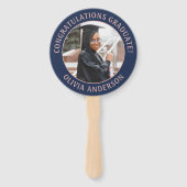 Elk citaat 2 Foto marineblauw roze modern Afstuder Handwaaier (Voorkant)