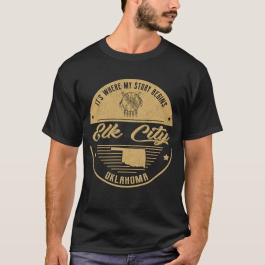 Elk City Oklahoma Hier begint mijn verhaal T-shirt (Voorkant)