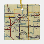Elk City Oklahoma Retro Keramisch Ornament (Voorkant)