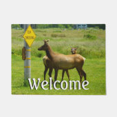 Elk Crossing California Wildlife Fotografie Deurmat (Voorkant)