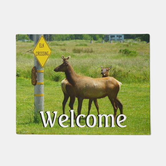 Elk Crossing California Wildlife Fotografie Deurmat (Voorkant)