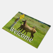 Elk Crossing California Wildlife Fotografie Deurmat (Schuin)