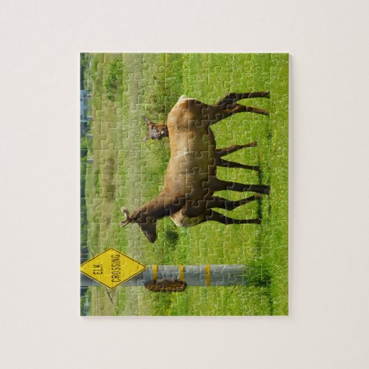Elk Crossing California Wildlife Fotografie Legpuzzel (Verticaal)
