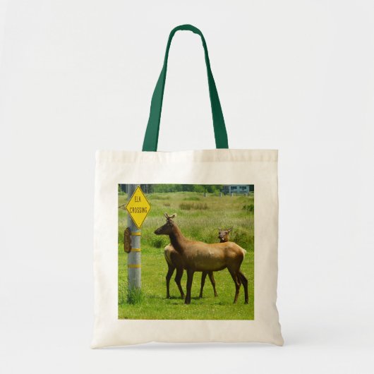 Elk Crossing California Wildlife Fotografie Tote Bag (Voorkant)