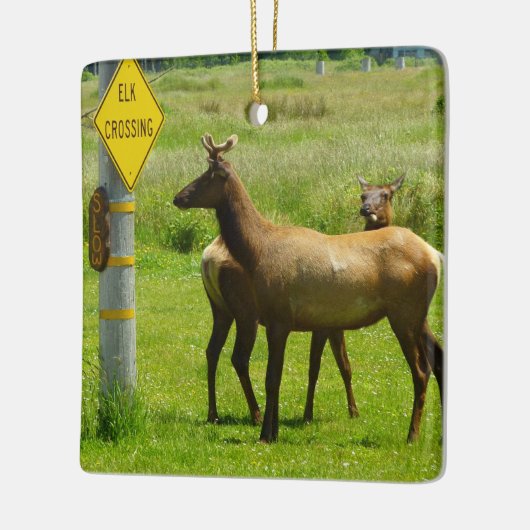 Elk Crossing California Wildlife Keramisch Ornament (Links)