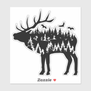 Elk Custom-Cut Vinyl Sticker. Sticker