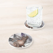 Elk der Waterverf Winter Forest Stone Onderzetter (Zijkant)