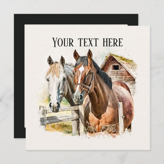 Elk doel Country paard party Kaart (Voorkant / Achterkant)