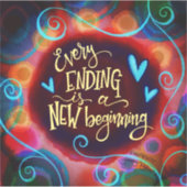 Elk Einde is een Nieuwe Beginnende Inspirativiteit Sticker (Voorkant)