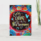Elk eindigend nieuw beginnend Inspirerend citaat Kaart (Voorkant)